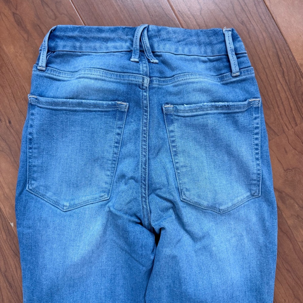 Good American Good Flare Jeans Size 4/27Blue Stretch Denim Retro Rodeo High Rise - Picture 7 of 9